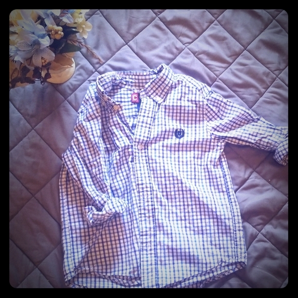 Chaps Other - D:(2/$6)CHAPS: 3T BLUE WHITE BOY BUTTON DOWN